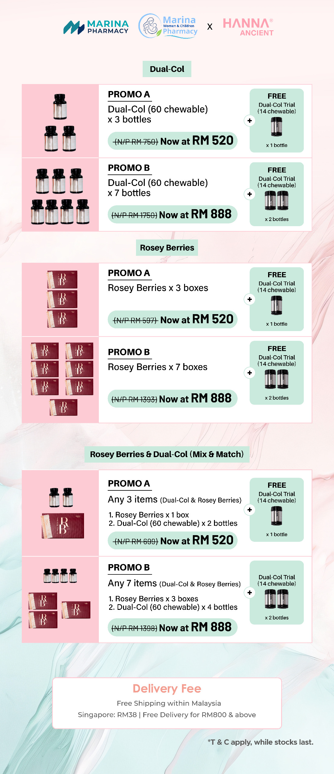 [marina pharmacy x hanna ancient ] dual col 3 bottles (60 chewables)